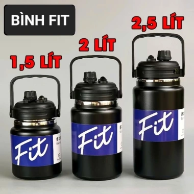 Bình giữ nhiệt dung tích lớn 2.500/2.000/1.500ml miệng rộng, dáng lùn, kèm ống hút và túi vải – Giá ưu đãi 249.000₫ 3