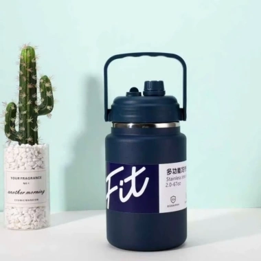 Bình giữ nhiệt dung tích lớn 2.500/2.000/1.500ml miệng rộng, dáng lùn, kèm ống hút và túi vải – Giá ưu đãi 249.000₫ 6