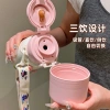 Bình giữ nhiệt Happy 500ml cho bé đi học - Họa tiết động vật 3D, dây đeo, cốc dưới đáy, giảm giá 135k 4