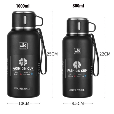 Bình giữ nhiệt inox 316 JK 12h nắp làm cốc tiện lợi, cao cấp chính hãng