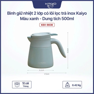 Bình giữ nhiệt pha trà Kaiyo 500ml, lõi lọc inox 304, giữ nhiệt 8h, giá 265k 10 Bình giữ nhiệt pha trà Kaiyo 500ml, lõi lọc inox 304, giữ nhiệt 8h, giá 265k 10