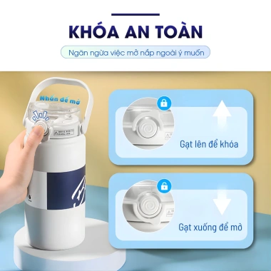 Bình giữ nhiệt thép không gỉ dung tích lớn, hai vòi, di động - chỉ 136k