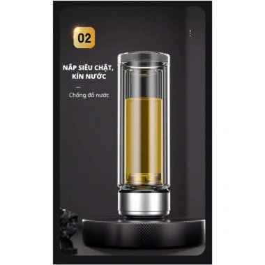 Bình giữ nhiệt thuỷ tinh 2 lớp cao cấp chịu nhiệt cực tốt nắp 304 lõi lọc trà