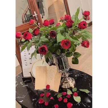 Bình hoa Bắc Âu pha lê đế đồng 24-35cm, đựng nước - Quà tặng Lốt 244.999₫