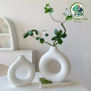 Bình Hoa Decor Nhựa Giả Gốm Sang Trọng - Thiết Kế Tối Giản, Lọ Để Bàn Trang Trí