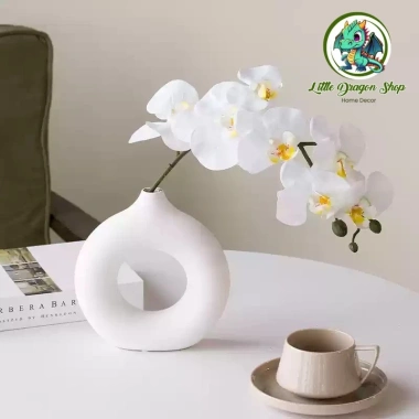 Bình Hoa Decor Nhựa Giả Gốm Sang Trọng - Thiết Kế Tối Giản, Lọ Để Bàn Trang Trí