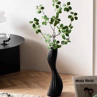 Bình Hoa Giả Sứ Trắng Nghệ Thuật Dáng Xoắn 39cm Trang Trí Phòng Khách Giá 89k