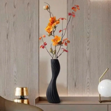 Bình Hoa Giả Sứ Trắng Nghệ Thuật Dáng Xoắn 39cm Trang Trí Phòng Khách Giá 89k