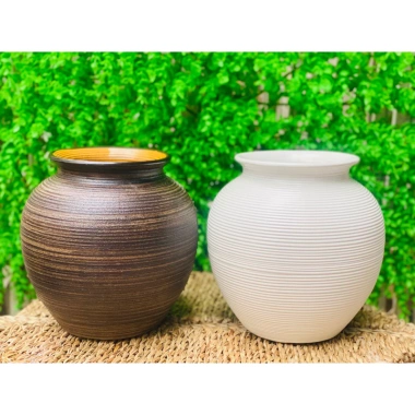 Bình hoa gốm sứ Bát Tràng dạng tròn có hoà tốc - Giá chỉ 99.000đ, giảm mạnh 2