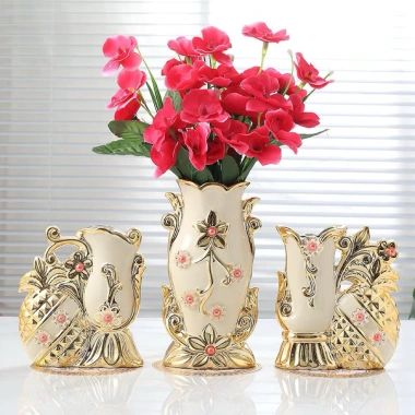 Bình Hoa Gốm Sứ Cao Cấp Phong Cách Châu Âu - Tặng Miếng Lót, Trang Trí Phòng Khách & Bàn Trà 8
