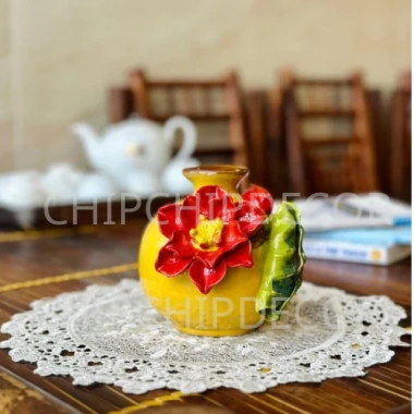 Bình hoa gốm sứ Mini hút lộc đắp nổi - Trang trí cắm hoa, decor xinh, giảm giá 125k