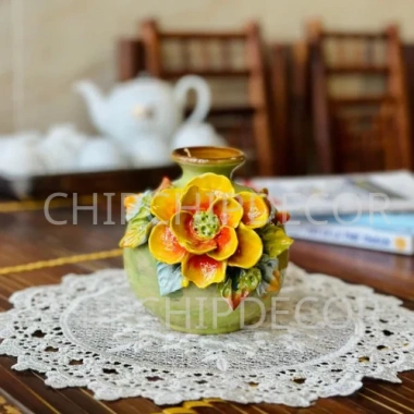 Bình hoa gốm sứ Mini hút lộc đắp nổi - Trang trí cắm hoa, decor xinh, giảm giá 125k