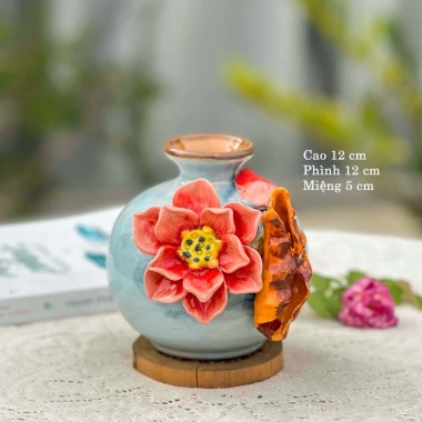 Bình hoa gốm sứ Mini hút lộc đắp nổi - Trang trí cắm hoa, decor xinh, giảm giá 125k 10 Bình hoa gốm sứ Mini hút lộc đắp nổi - Trang trí cắm hoa, decor xinh, giảm giá 125k 10