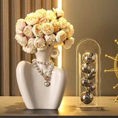 Bình Hoa Gốm Tạo Hình Nghệ Thuật - Tượng Nữ Thần Decor, Trang Trí Phòng Khách và Phòng Ngủ, Giá 100.000₫ 3