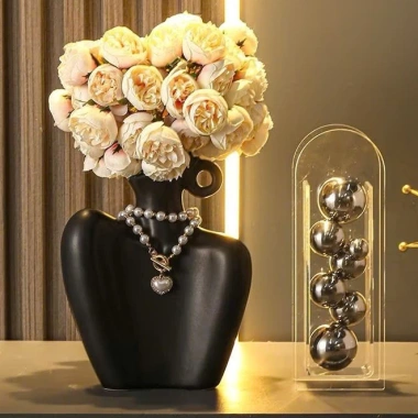 Bình Hoa Gốm Tạo Hình Nghệ Thuật - Tượng Nữ Thần Decor, Trang Trí Phòng Khách và Phòng Ngủ, Giá 100.000₫ 5
