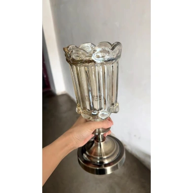 Bình hoa thủy tinh chân cao đế kim sang trọng, siêu đẹp – Giá ưu đãi 225.000₫ 3