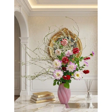 Bình hoa thủy tinh xoắn Dona Home Decor: Mảnh ghép sáng tạo, trang trí không gian sống, giảm giá 5
