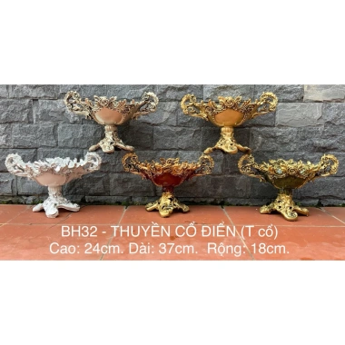 Bình hoa thuyền cổ điển BH32 composite - Lọ cắm hoa cao cấp, trang trí, giá 205.795₫