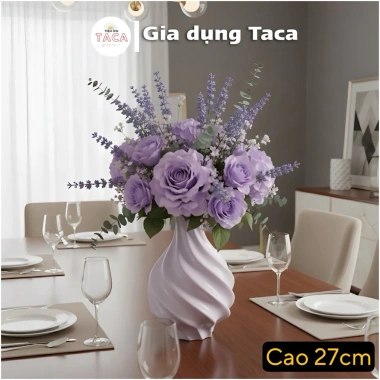 Bình Hoa Vân Vũ Pastel - Lọ Hoa Gốm Sứ Bát Tràng Tinh Tế, Giá 48.800 VND