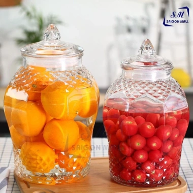 Bình ngâm rượu thủy tinh kim cương 8.833-6L có van và không van - Giá chỉ 187.110₫