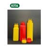 Bình nhựa 3 đầu đa năng đựng sữa đặc, đường, xịt tương ớt - Chai chia vạch, dung tích lớn - KiTa 3