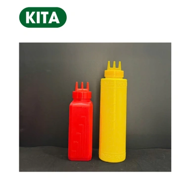 Bình nhựa 3 đầu đa năng đựng sữa đặc, đường, xịt tương ớt - Chai chia vạch, dung tích lớn - KiTa 4