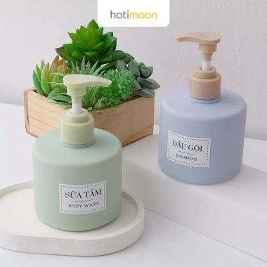 Bình nhựa Hatimoon 300ml Đựng Dầu Gội, Sữa Tắm, Mỹ Phẩm, Nước Rửa Tay - Nhiều Màu, Giá Ưu Đãi 19.500₫