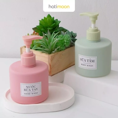 Bình nhựa Hatimoon 300ml Đựng Dầu Gội, Sữa Tắm, Mỹ Phẩm, Nước Rửa Tay - Nhiều Màu, Giá Ưu Đãi 19.500₫