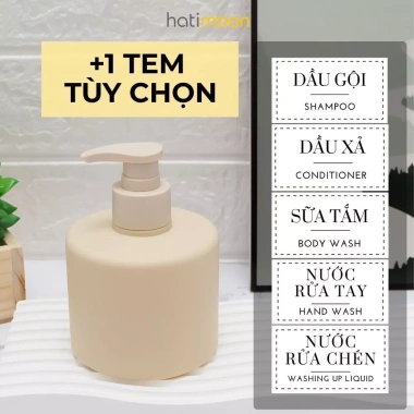 Bình nhựa Hatimoon 300ml Đựng Dầu Gội, Sữa Tắm, Mỹ Phẩm, Nước Rửa Tay - Nhiều Màu, Giá Ưu Đãi 19.500₫