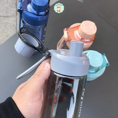 Bình nước 600ml PP+PC Bunakids BN45 Dây xách silicon chống rò rỉ giá 68k