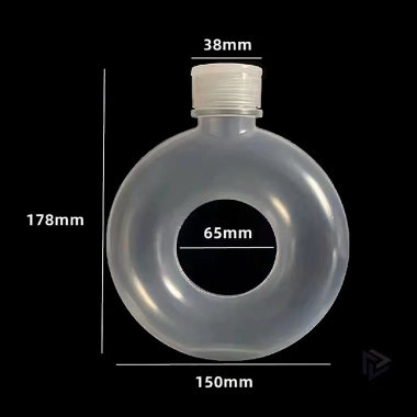 Bình Nước Bánh Donuts 500ml Trẻ Em Silicone Du Lịch Chống Rơi Cốc Tròn Nhựa Quà