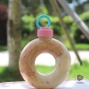 Bình Nước Bánh Donuts 500ml Trẻ Em Silicone Du Lịch Chống Rơi Cốc Tròn Nhựa Quà 10