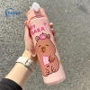 Bình nước Capybara hoạt hình 800ml nhựa, ống hút, dung tích lớn cho thể thao và du lịch ngoài trời mới 6