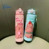 Bình nước Capybara hoạt hình 800ml nhựa, ống hút, dung tích lớn cho thể thao và du lịch ngoài trời mới 9