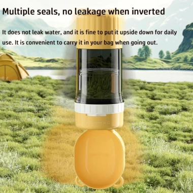 Bình nước cho chó BEYONDAY 2 trong 1 hộp cốc kín dây buộc đi bộ du lịch 72.490đ 4