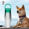 Bình nước chó TIEZI 750ml Bát 2 trong 1 thép không gỉ, dung tích lớn, không rò rỉ