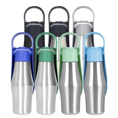 Bình nước chó TIEZI 750ml Bát 2 trong 1 thép không gỉ, dung tích lớn, không rò rỉ