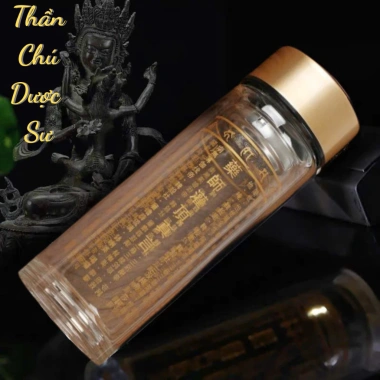 Bình Nước Chú Dược Sư 500ml - Thủy Tính 2 Lớp Giữ Nhiệt, An Nhiên Phật, Giá 55K 7