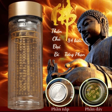 Bình Nước Chú Dược Sư 500ml - Thủy Tính 2 Lớp Giữ Nhiệt, An Nhiên Phật, Giá 55K 9