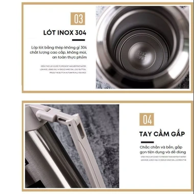 Bình nước đạp xe giữ nhiệt cao cấp KAIMONO inox 1.2L, dây đeo du lịch, phượt 5