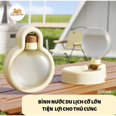 Bình Nước Di Động Cỡ Lớn, Máng Uống Cầm Tay Du Lịch cho Thú Cưng - 85.000đ 2