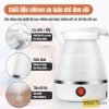 Bình nước đun sôi siêu tốc 600ml gấp gọn du lịch, silicon dày, đĩa lót thép 304 giữ nhiệt an toàn - Giá chỉ 153.000₫ 2