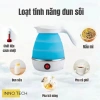Bình nước đun sôi siêu tốc 600ml gấp gọn du lịch, silicon dày, đĩa lót thép 304 giữ nhiệt an toàn - Giá chỉ 153.000₫ 3