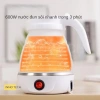 Bình nước đun sôi siêu tốc 600ml gấp gọn du lịch, silicon dày, đĩa lót thép 304 giữ nhiệt an toàn - Giá chỉ 153.000₫ 5
