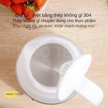 Bình nước đun sôi siêu tốc 600ml gấp gọn du lịch, silicon dày, đĩa lót thép 304 giữ nhiệt an toàn - Giá chỉ 153.000₫