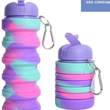 Bình nước gấp gọn 550ml silicon thông minh - Thể thao đa năng, chỉ 55.000₫