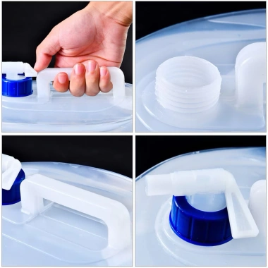 Bình nước gấp gọn Brighthor 5-15L có vòi - Tái sử dụng cho ô tô, du lịch ngoài trời