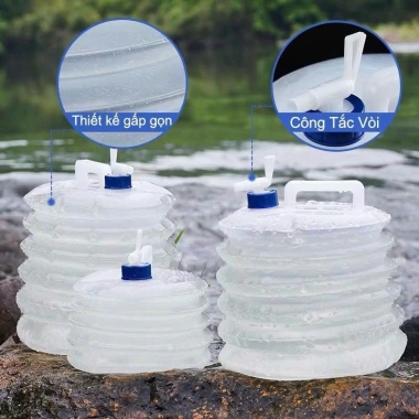 Bình Nước Gấp Gọn Siêu Nhẹ 5L-15L - Du Lịch Dã Ngoại 64.400 VND
