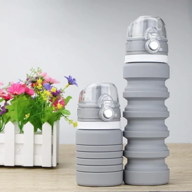 Bình nước gấp gọn thông minh S2 cao su 500ml xám - Thể thao và du lịch, chỉ 115.000 VND
