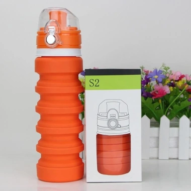 Bình nước gấp gọn thông minh S2 cao su 500ml xám - Thể thao và du lịch, chỉ 115.000 VND